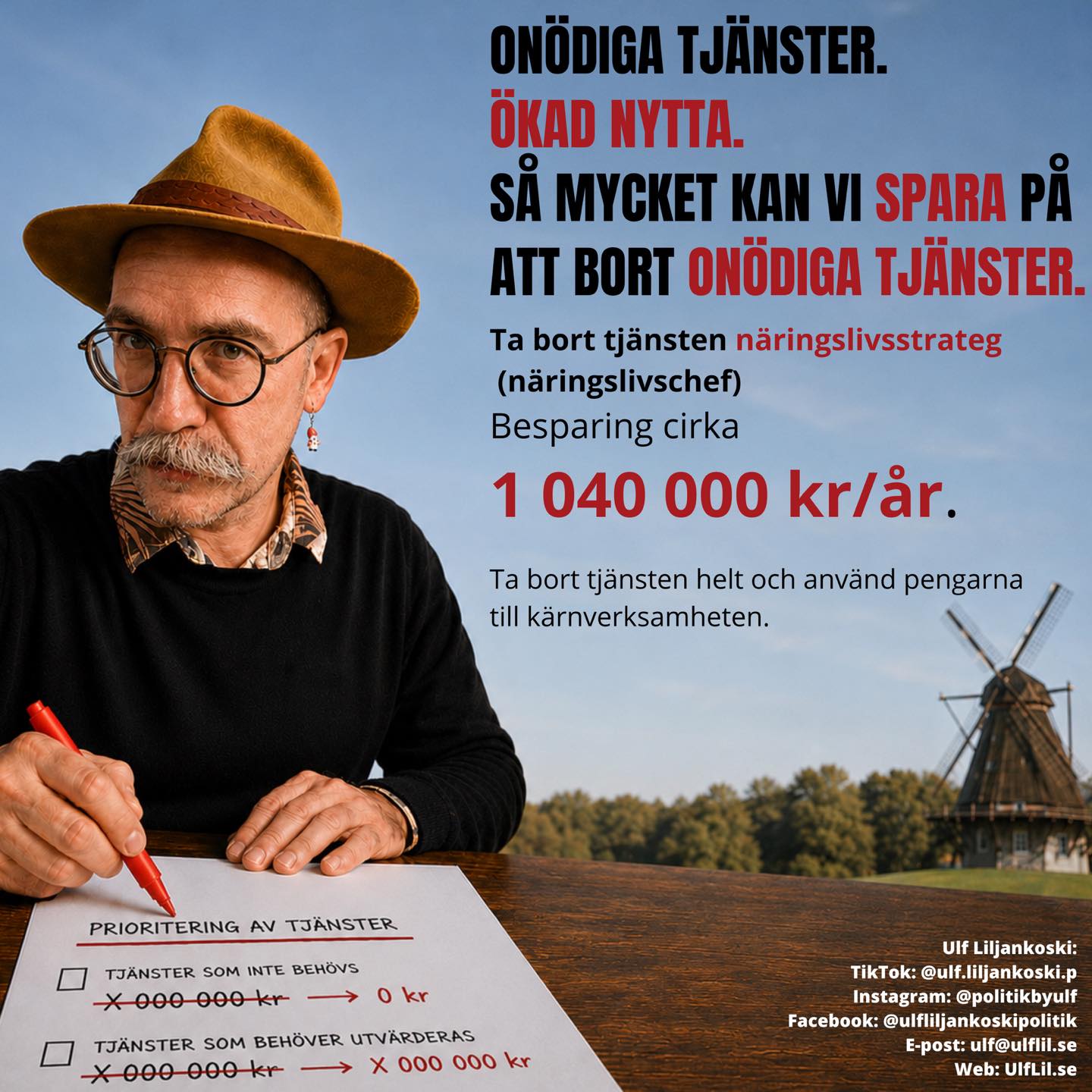 Besparing 2: Lön näringslivsstrateg (näringslivschef)